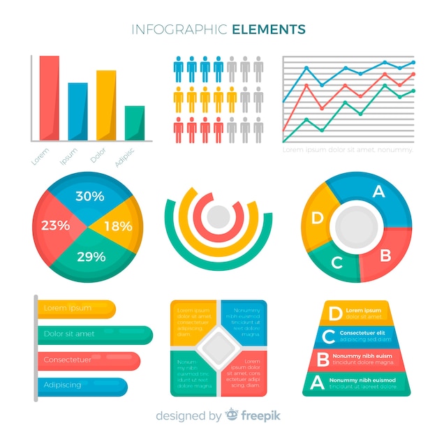 Flat infographic elements