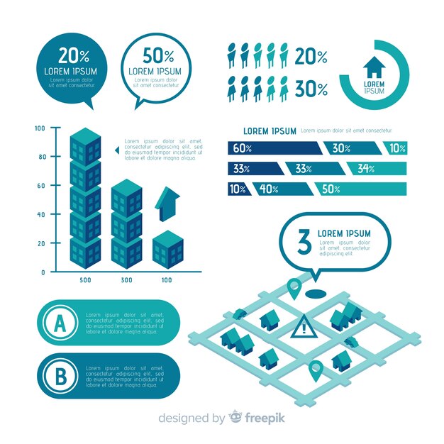 Flat infographic elements