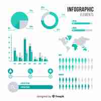 無料ベクター 平らなインフォグラフィック要素