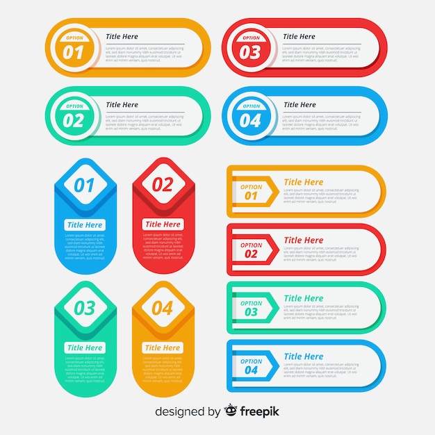 Flat infographic elements