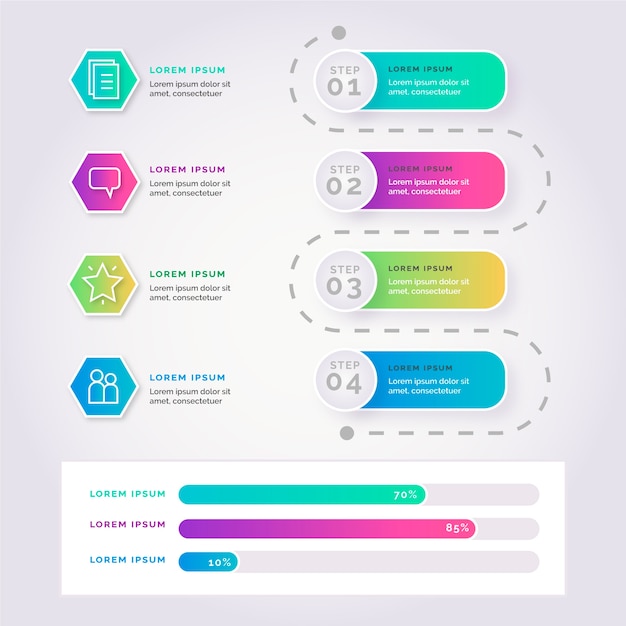 Flat infographic elements