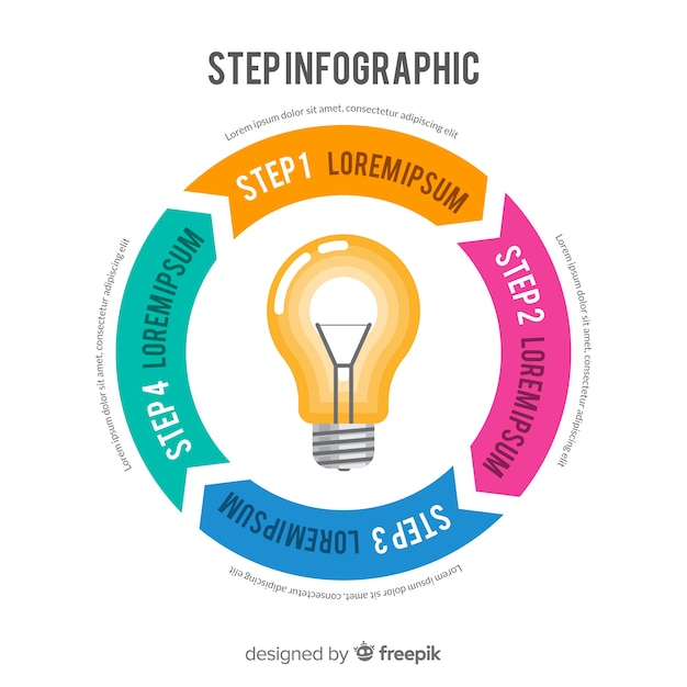 Free vector flat infographic step