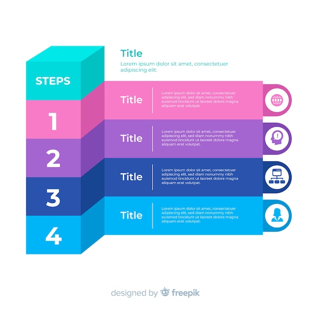 Flat infographic step