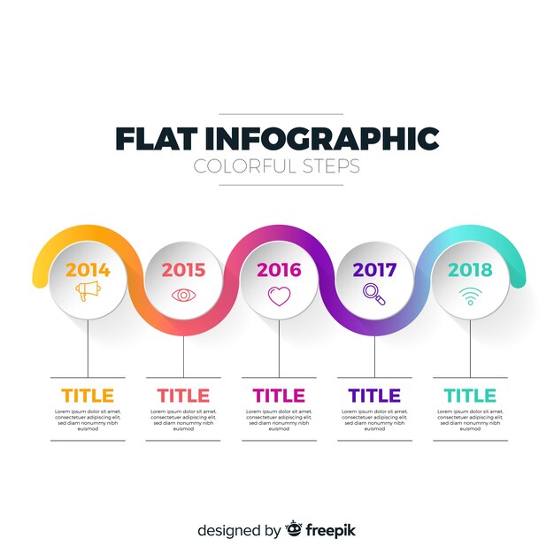 Flat infographic steps concept