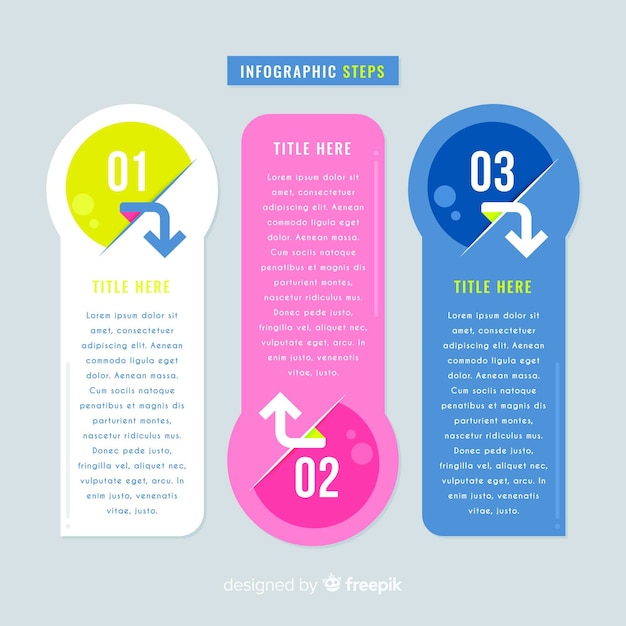 Free vector flat infographic steps template