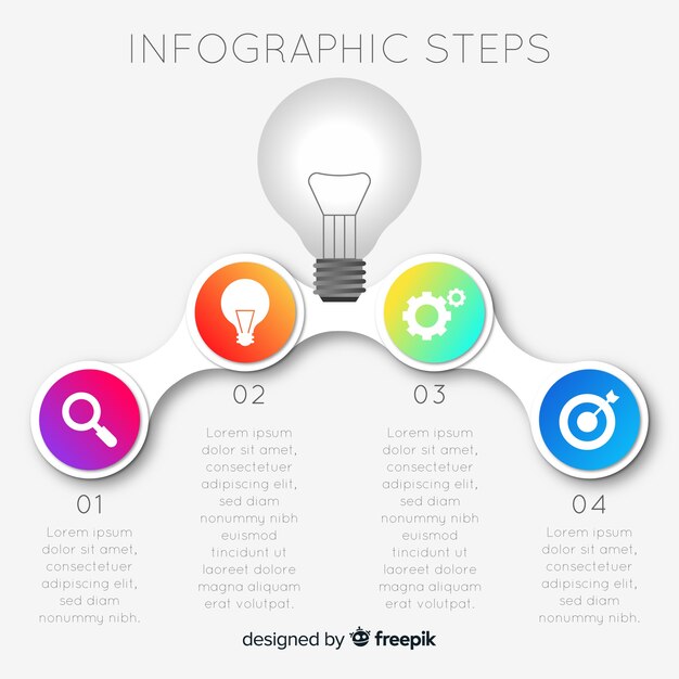 Flat infographic steps template