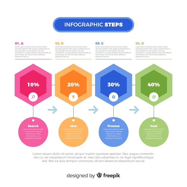 플랫 infographic 단계 템플릿