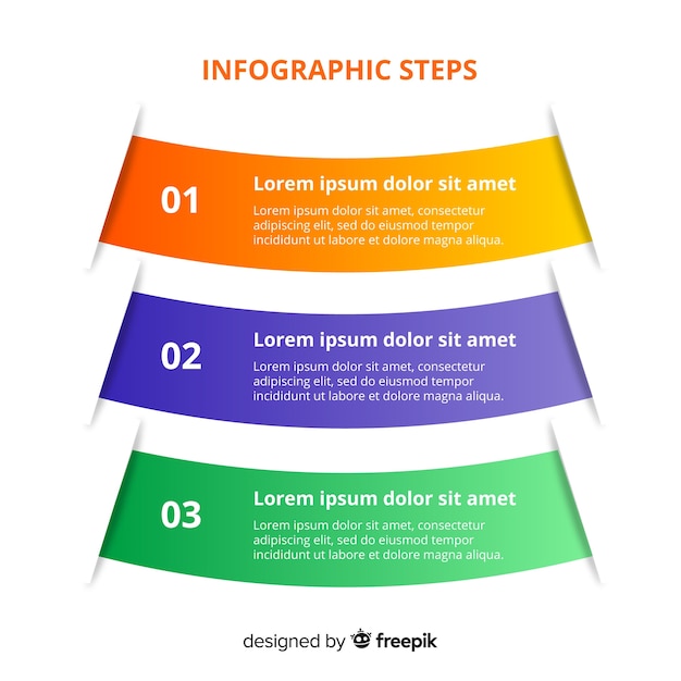 플랫 infographic 단계 템플릿