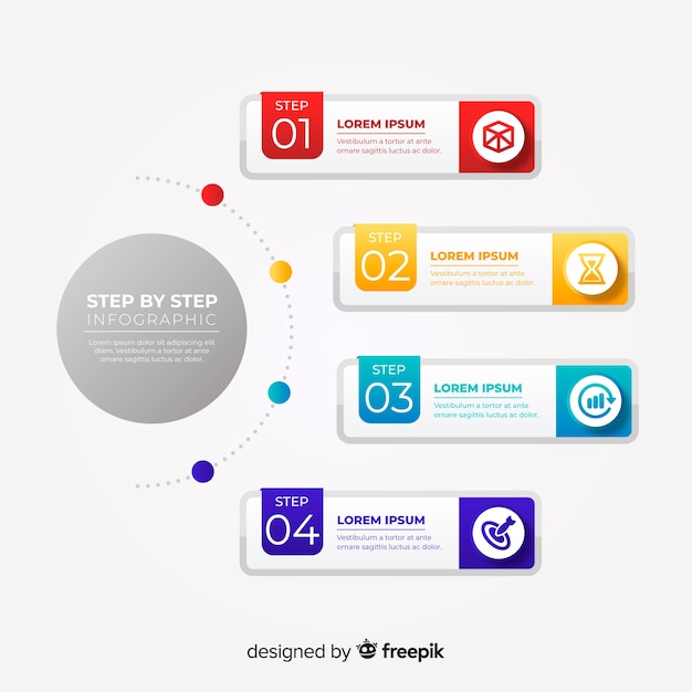 Flat infographic steps template