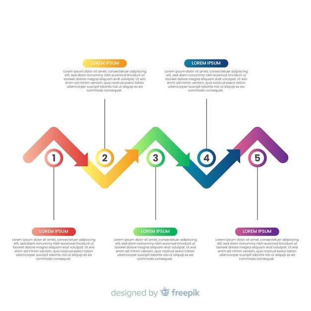 플랫 infographic 단계 템플릿