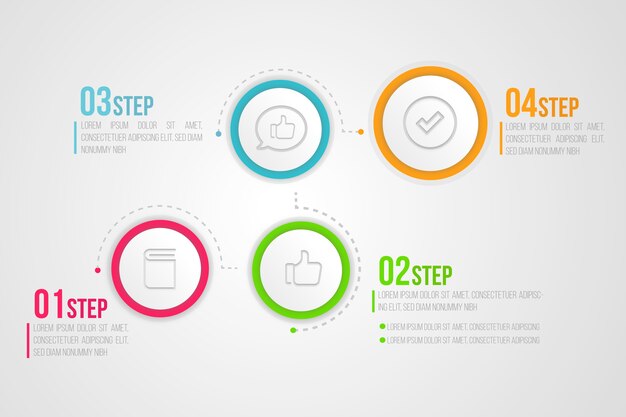 Flat infographic steps template