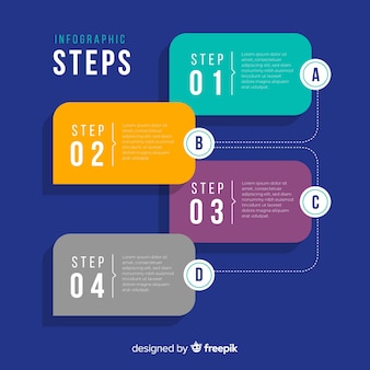Flat infographic steps