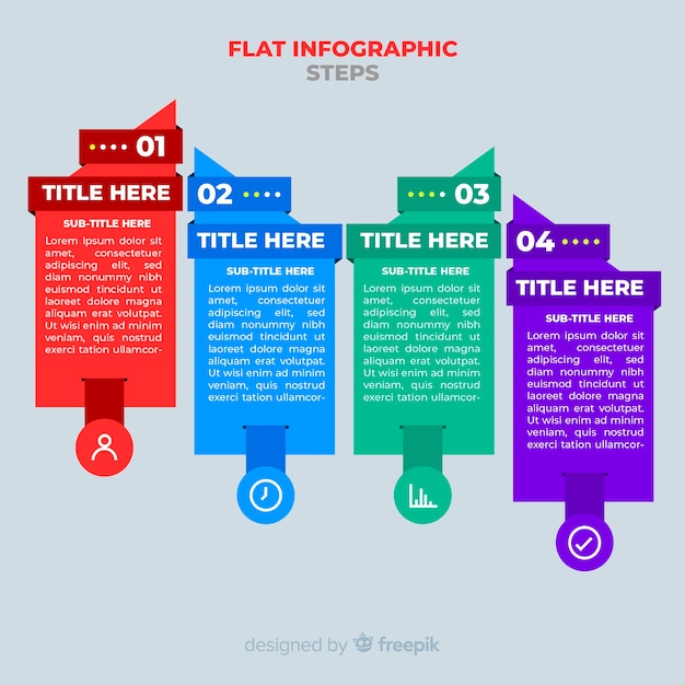 Passaggi infografica piatte