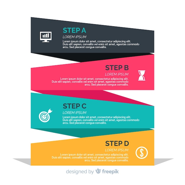 Flat infographic steps