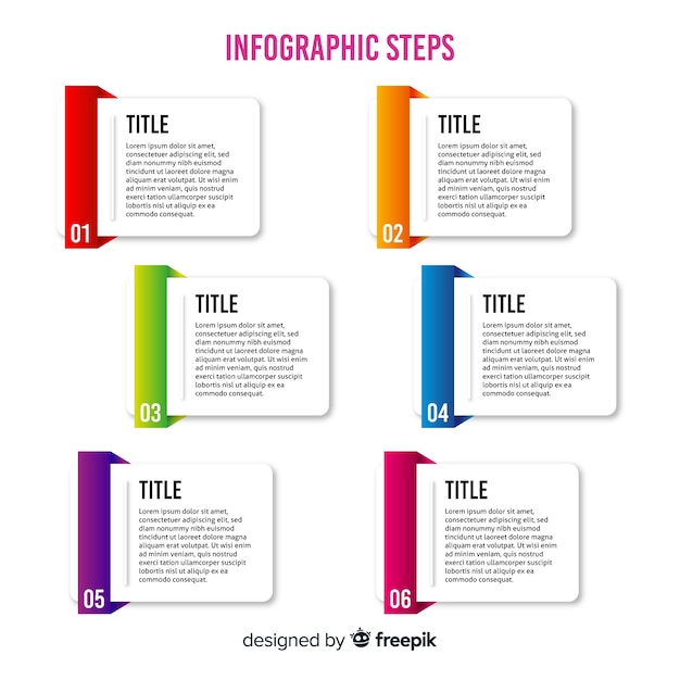 Flat infographic steps