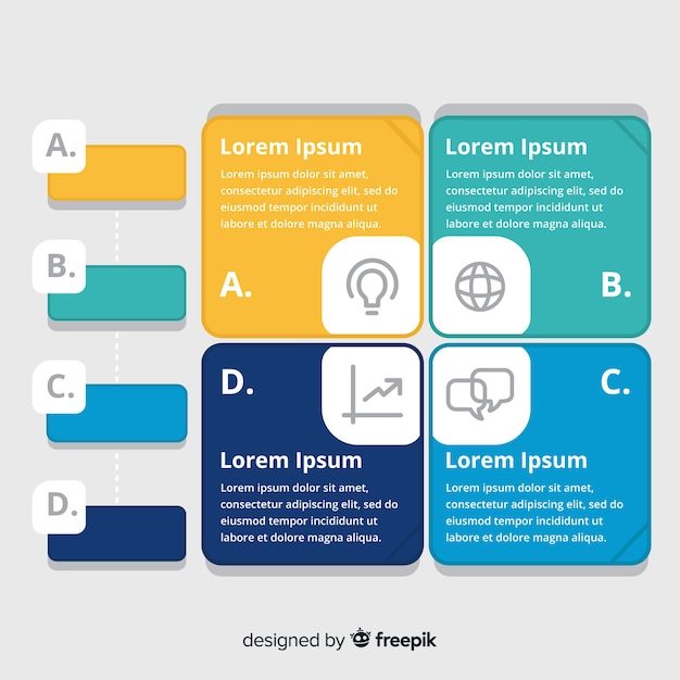 Sfondo modello infografica piatta