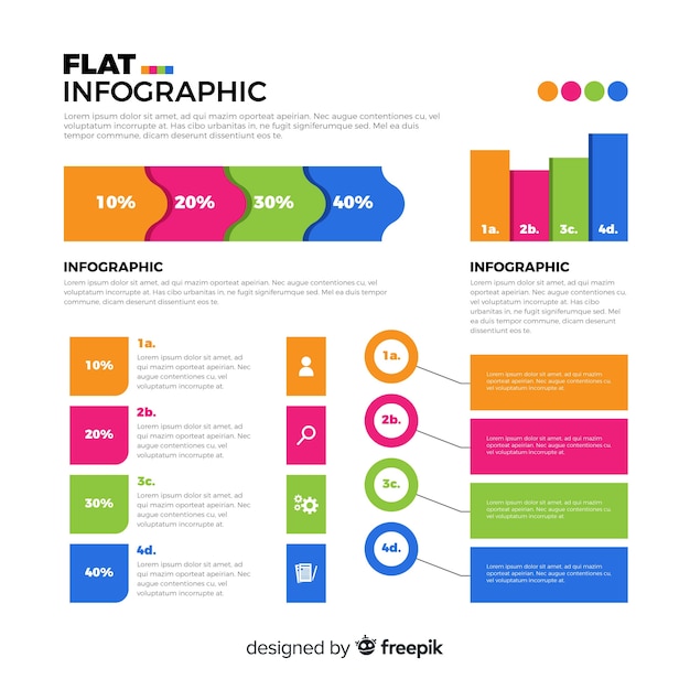 Плоский инфографики шаблон фона
