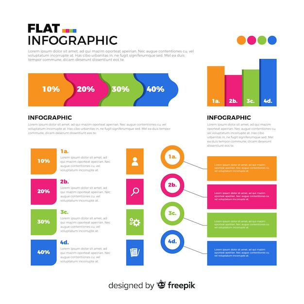Flat infographic template background