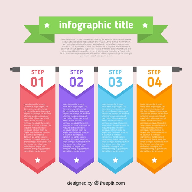 Flat infographic template in banner style