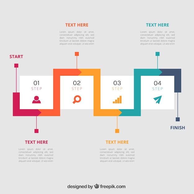 Flat infographic template with colorful style
