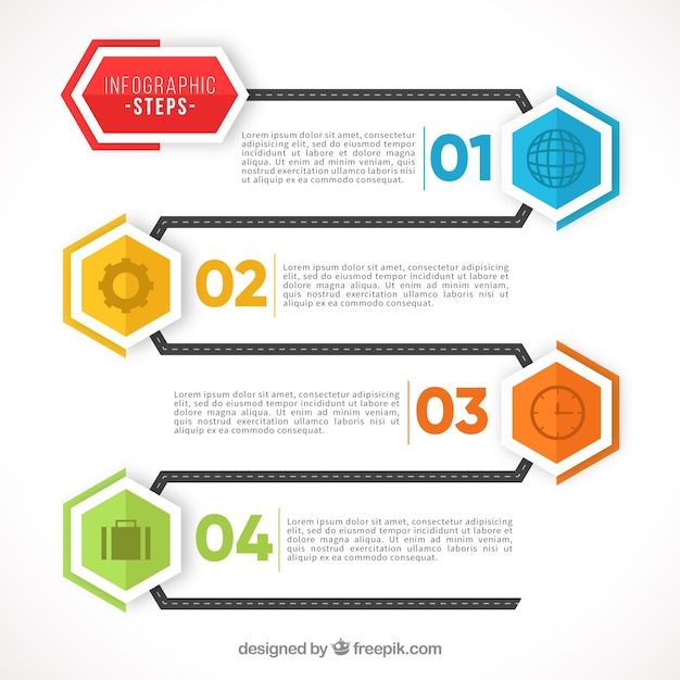 Flat infographic template with modern style