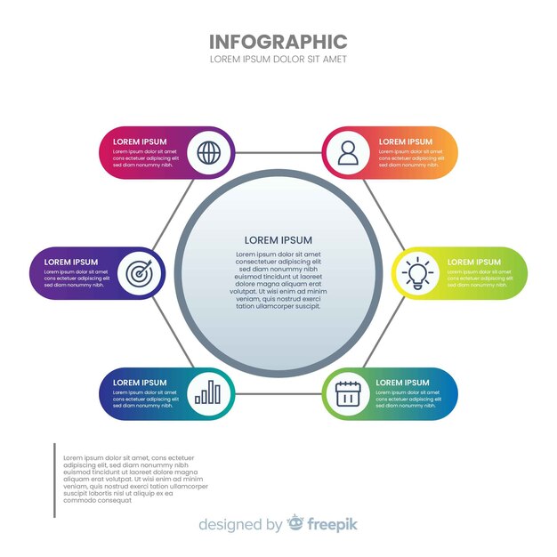 Плоский инфографический шаблон