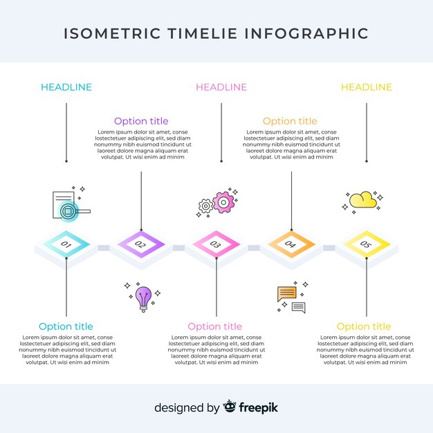 Flat infographic timeline template