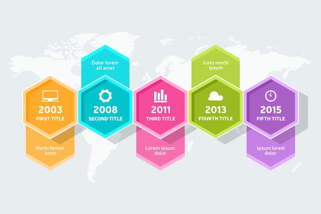 Flat infographic timeline