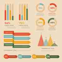 Free vector flat infographic with vintage colors