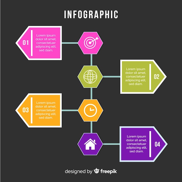 Free vector flat infographics background