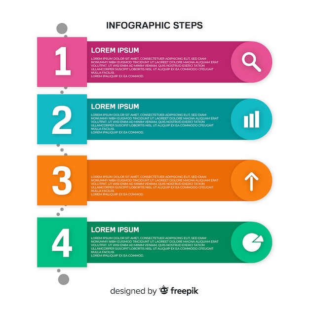 Шаблон плоских инфографики шаги