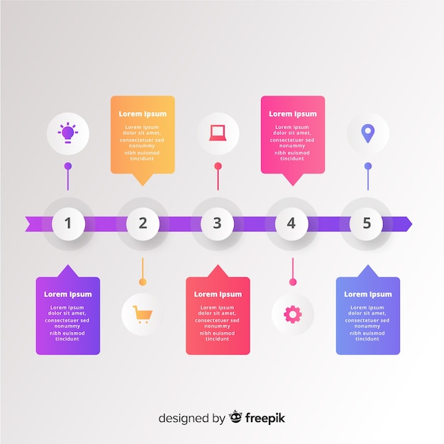 Flat infographics of time line