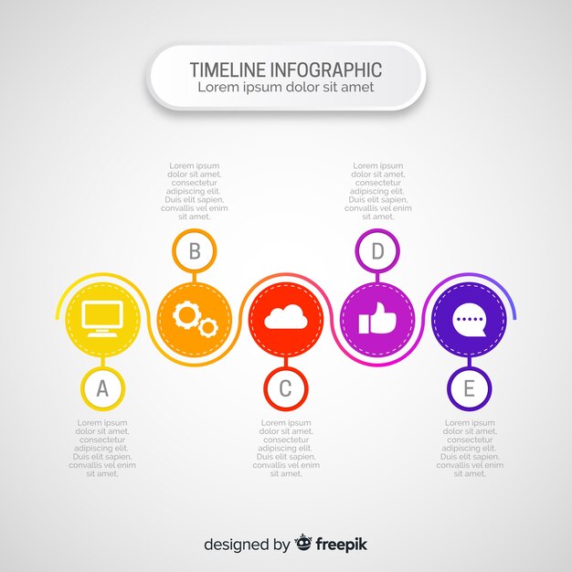 Flat infographics of time line