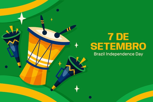 ブラジル独立記念日のお祝いのためのフラットなインスタグラム投稿コレクション