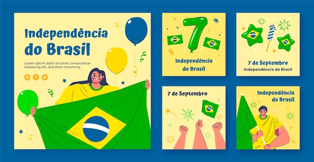 Коллекция пост-постов для празднования Дня независимости Бразилии