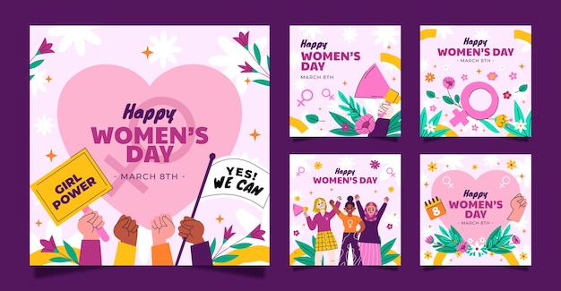 Флэт инстаграм публикует коллекцию постов для празднования Международного женского дня.
