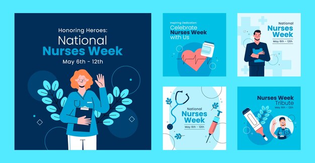 Коллекция пластмассовых постов в Инстаграме для празднования Национальной недели медсестер