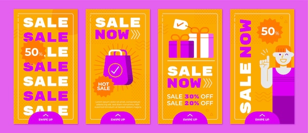 Flat instagram sale stories collection