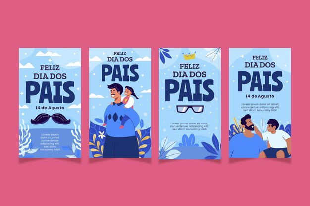 flat instagram stories collection for dia dos pais celebration