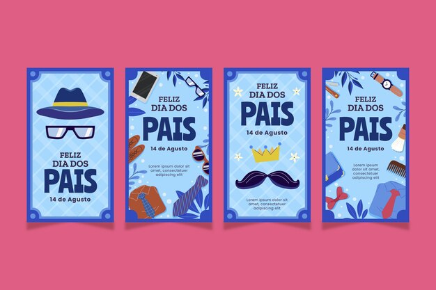flat instagram stories collection for dia dos pais celebration