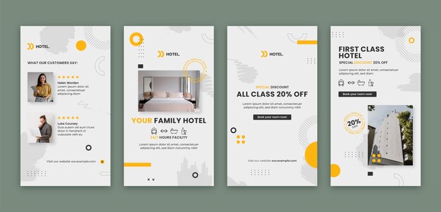 flat instagram stories collection for hotel accommodation