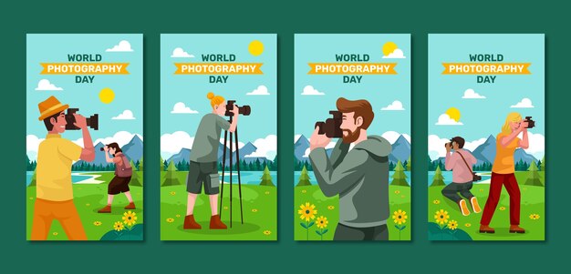 flat instagram stories collection for world photography day celebration