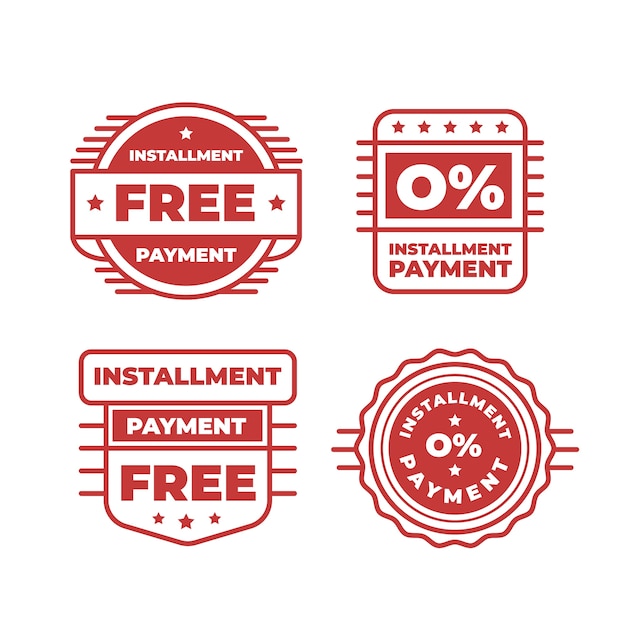Free vector flat installment stamps