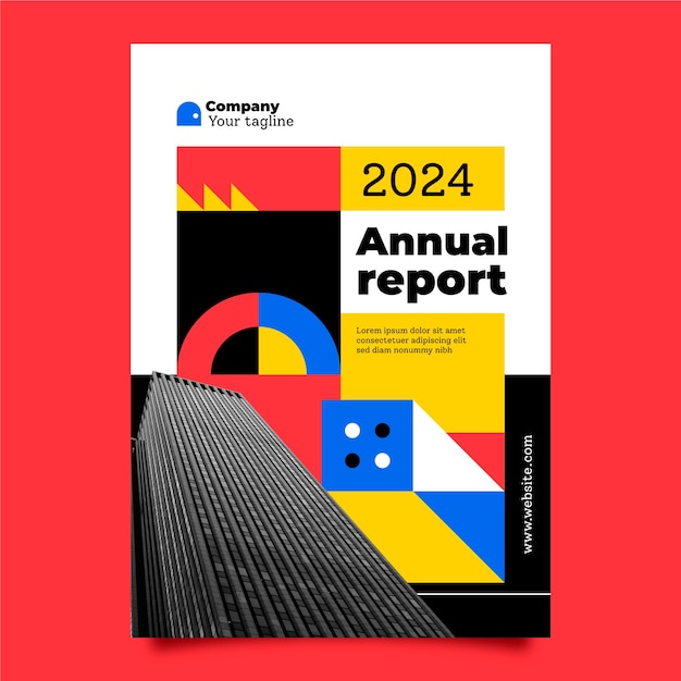 Flat interior design and home decor annual report template