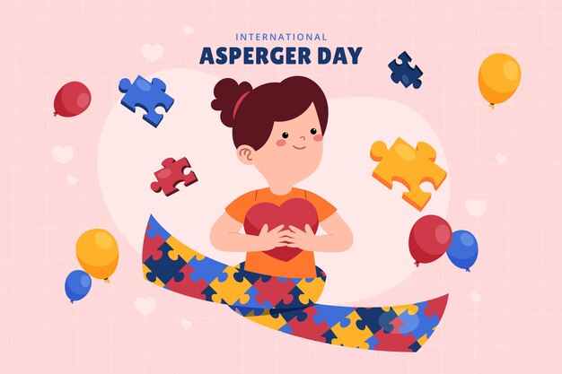 Flat international asperger day background