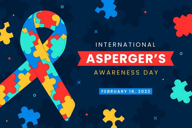 flat international asperger day background