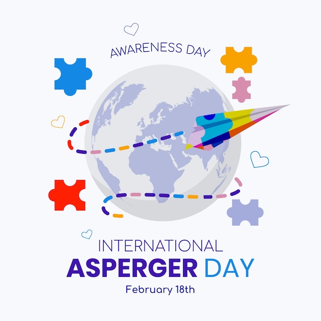 Flat international asperger day background