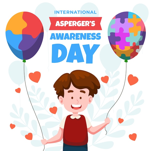 Flat international asperger day illustration