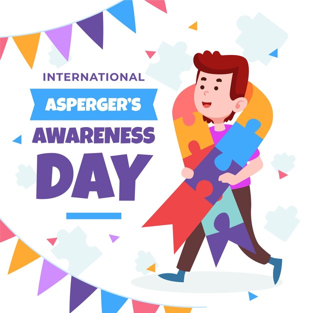 Free vector flat international asperger day illustration