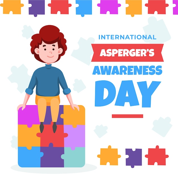 Free vector flat international asperger day illustration